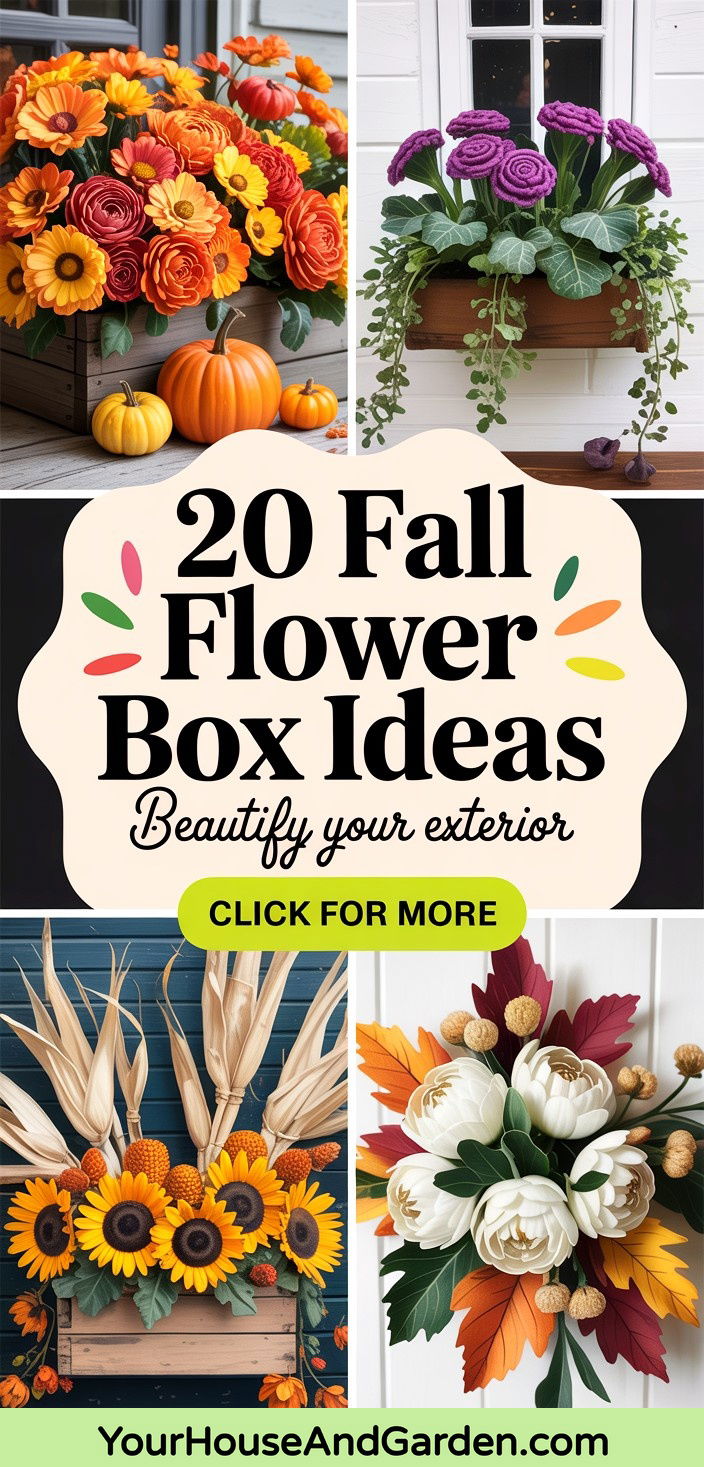 20 Fall Flower Box Ideas to Beautify Your Home Exterior - 20 Fall Flower Box Ideas to Beautify Your Home Exterior
