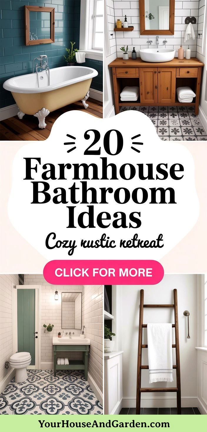 20 Farmhouse Bathroom Ideas for a Cozy and Rustic Retreat - 20 Farmhouse Bathroom Ideas for a Cozy and Rustic Retreat