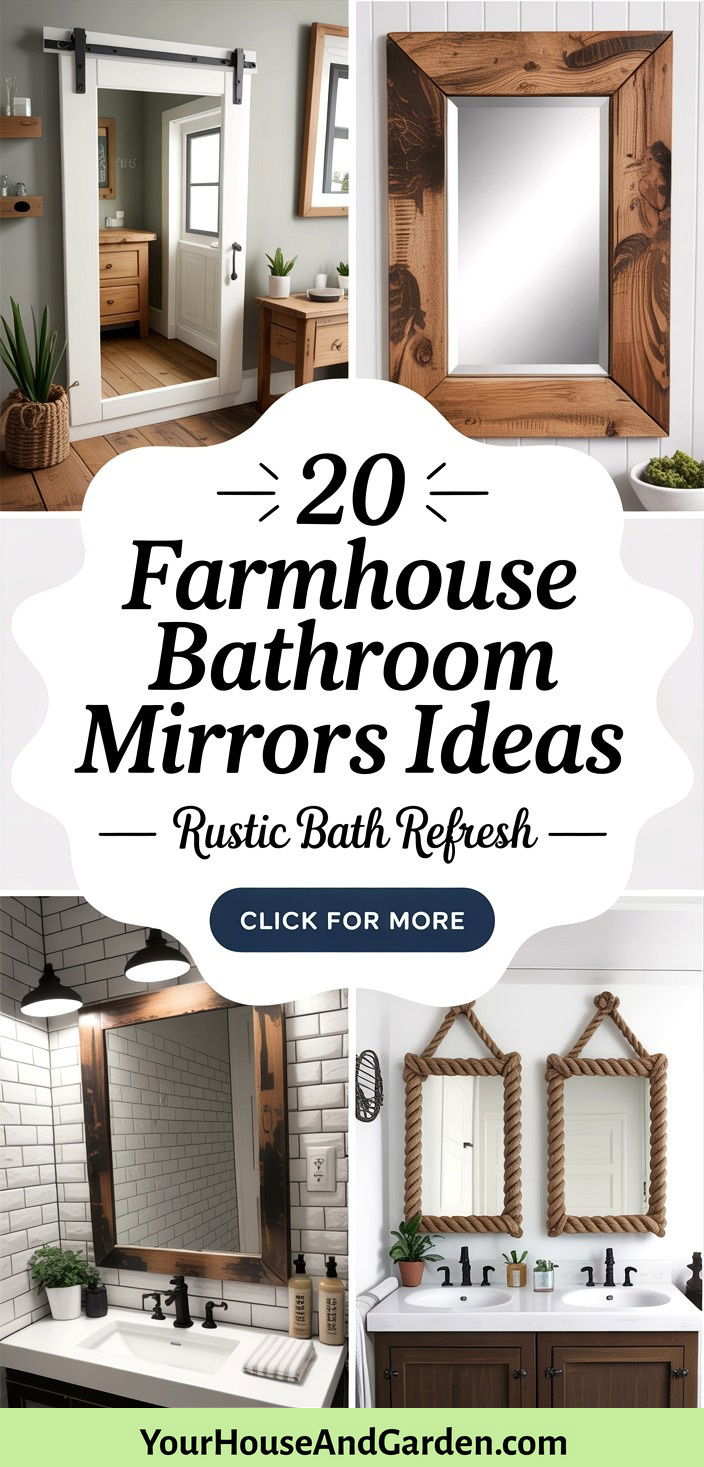 20 Farmhouse Bathroom Mirrors Ideas for Rustic Charm - 20 Farmhouse Bathroom Mirrors Ideas for Rustic Charm