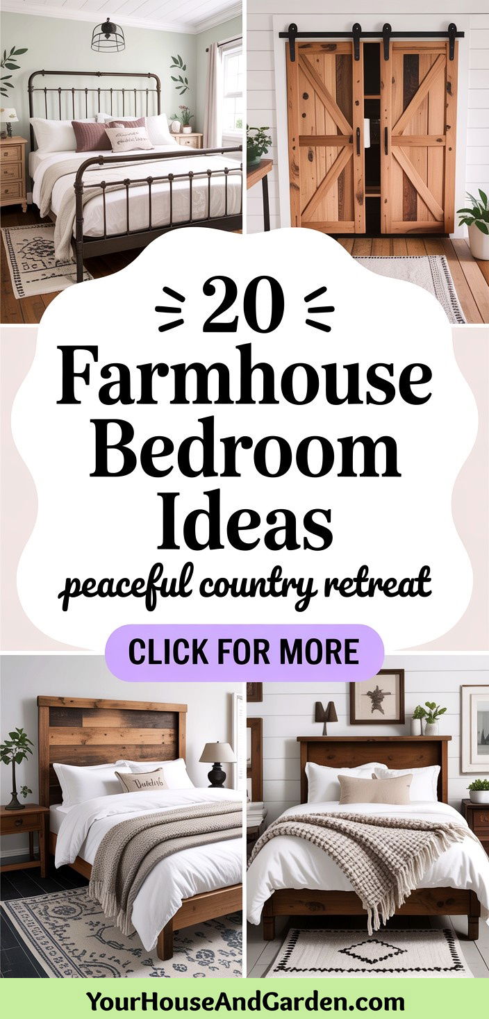 20 Farmhouse Bedroom Ideas for a Peaceful Country Retreat - 20 Farmhouse Bedroom Ideas for a Peaceful Country Retreat