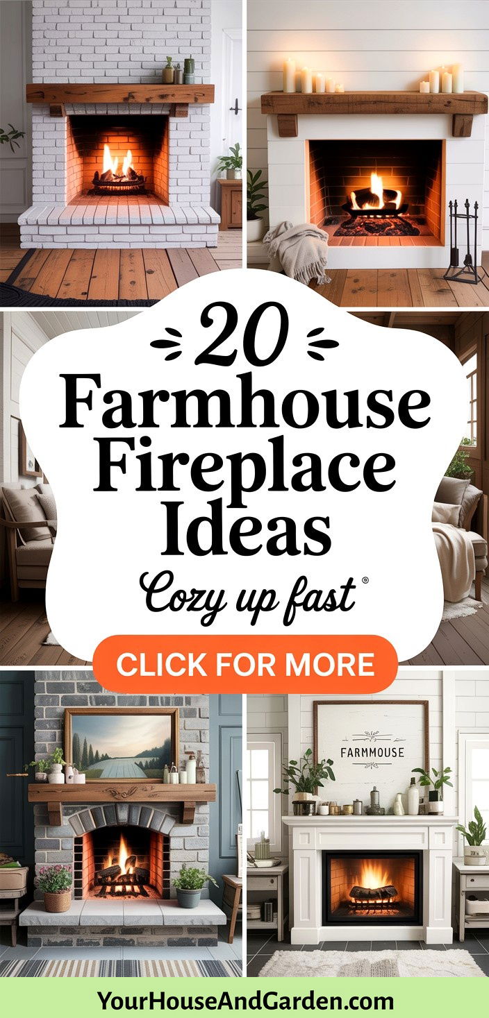 20 Farmhouse Fireplace Ideas for a Cozy and Inviting Living Room - 20 Farmhouse Fireplace Ideas for a Cozy and Inviting Living Room