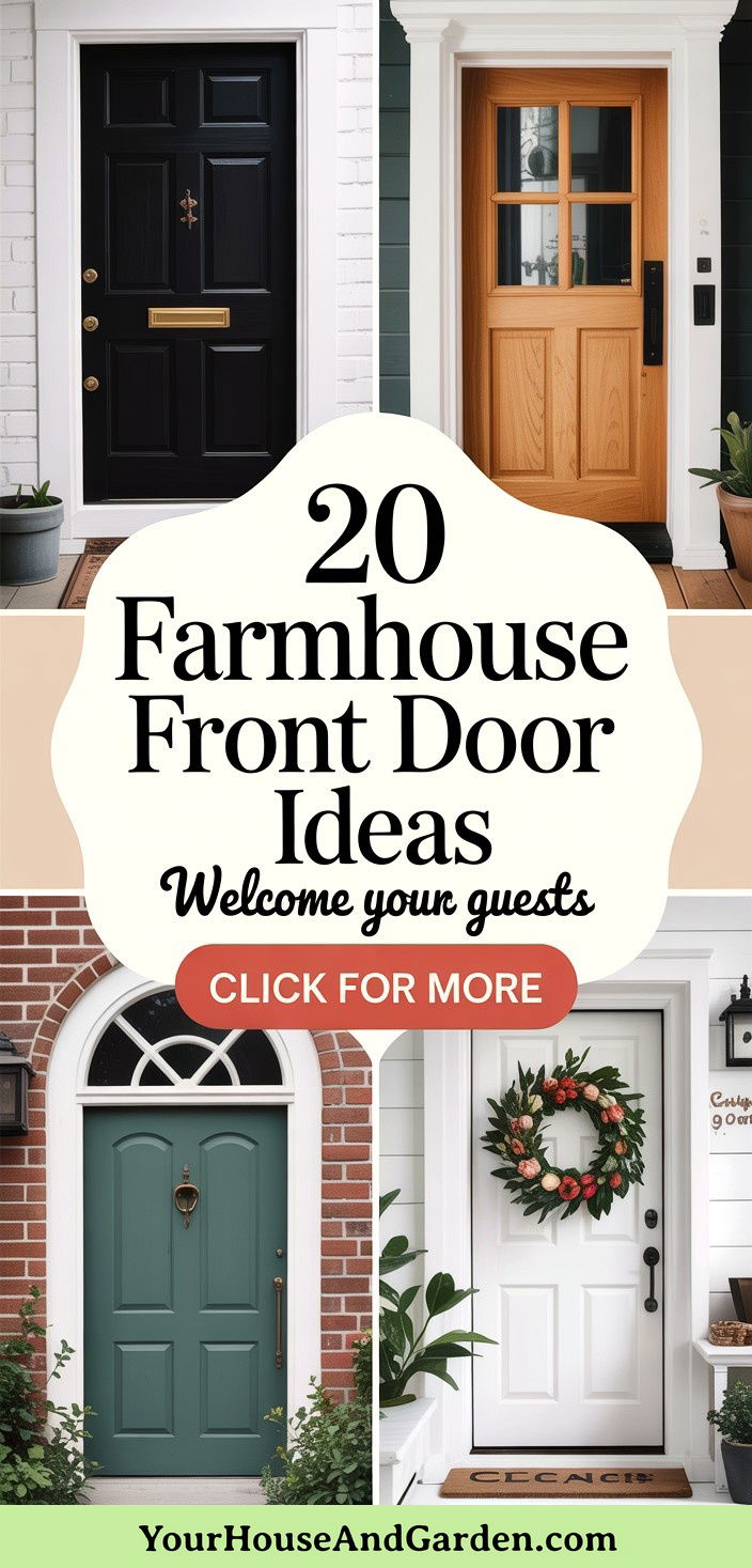 20 Farmhouse Front Door Ideas for a Welcoming First Impression - 20 Farmhouse Front Door Ideas for a Welcoming First Impression
