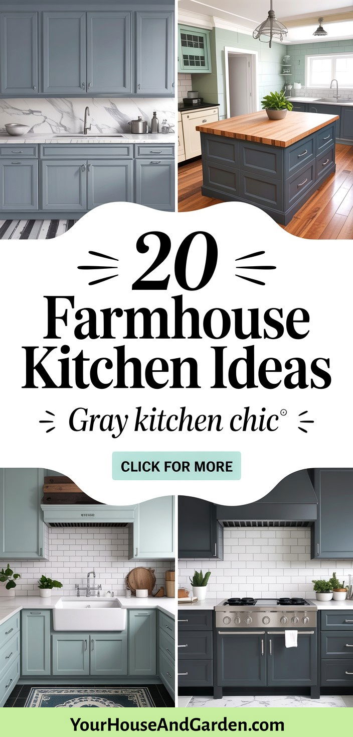 20 Farmhouse Kitchen Ideas with Gray Cabinets for Modern Elegance - 20 Farmhouse Kitchen Ideas with Gray Cabinets for Modern Elegance