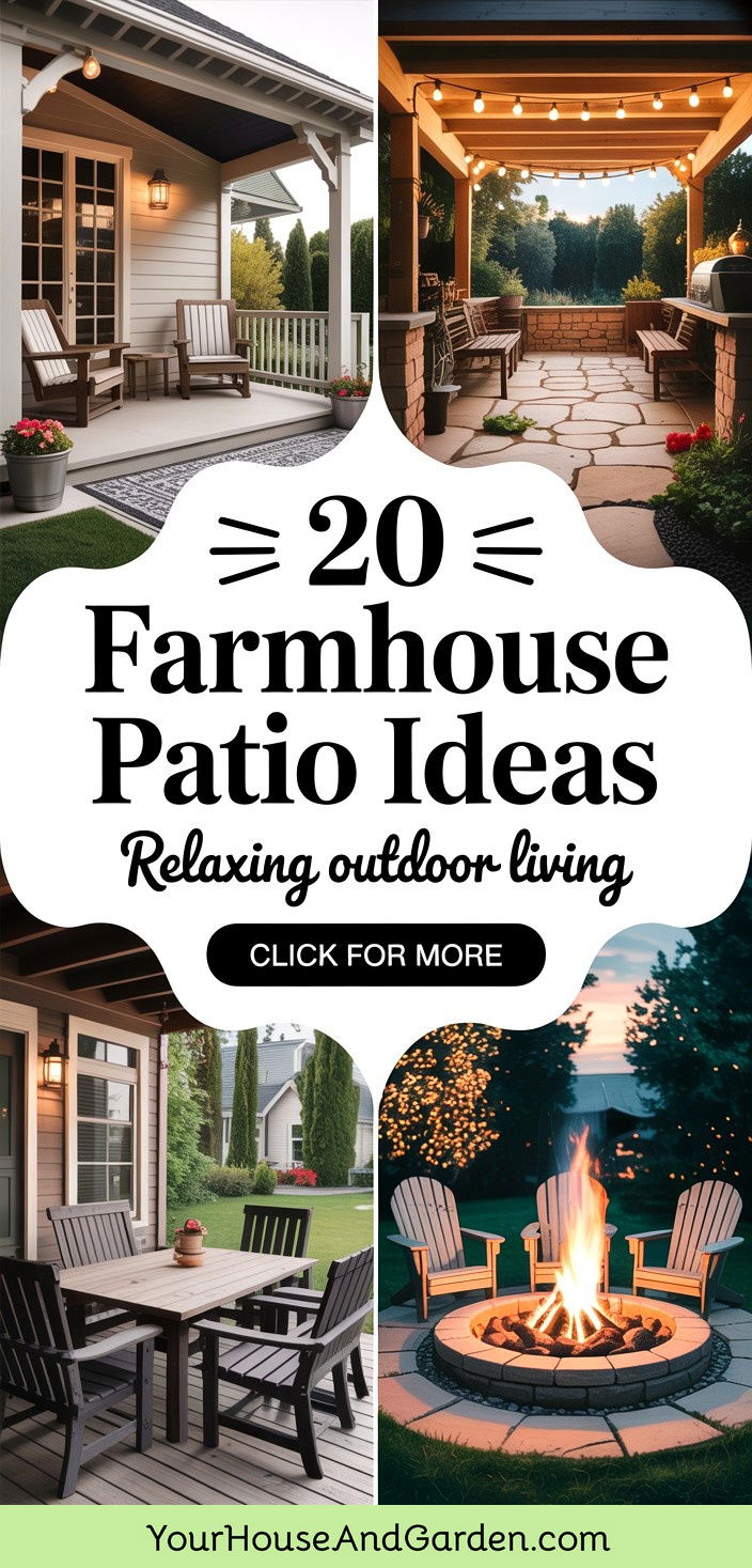 20 Farmhouse Patio Ideas Relaxing Outdoor Living Spaces