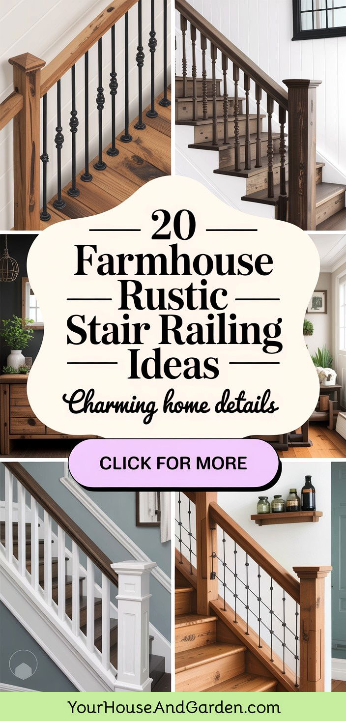 20 Farmhouse Rustic Stair Railing Ideas for Charming Homes - 20 Farmhouse Rustic Stair Railing Ideas for Charming Homes