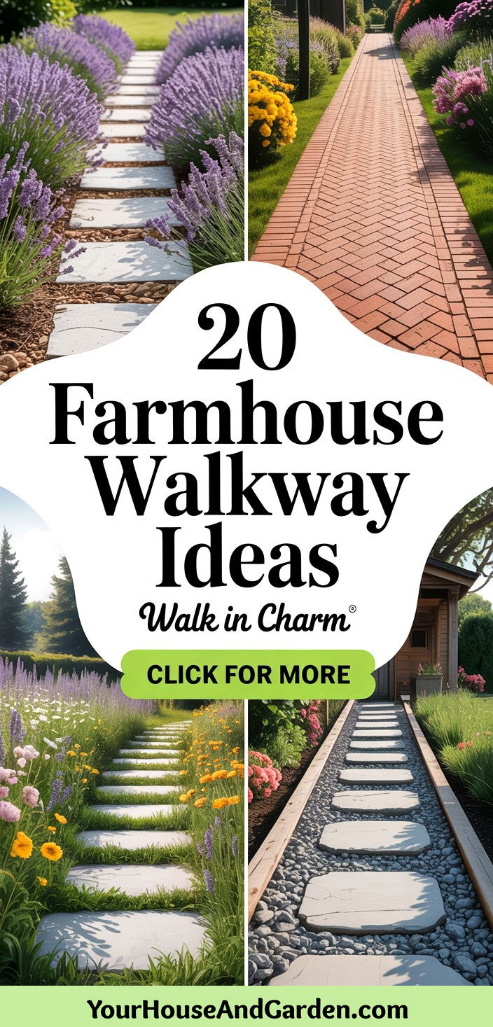 20 Farmhouse Walkway Ideas for Charming Garden Pathways - 20 Farmhouse Walkway Ideas for Charming Garden Pathways