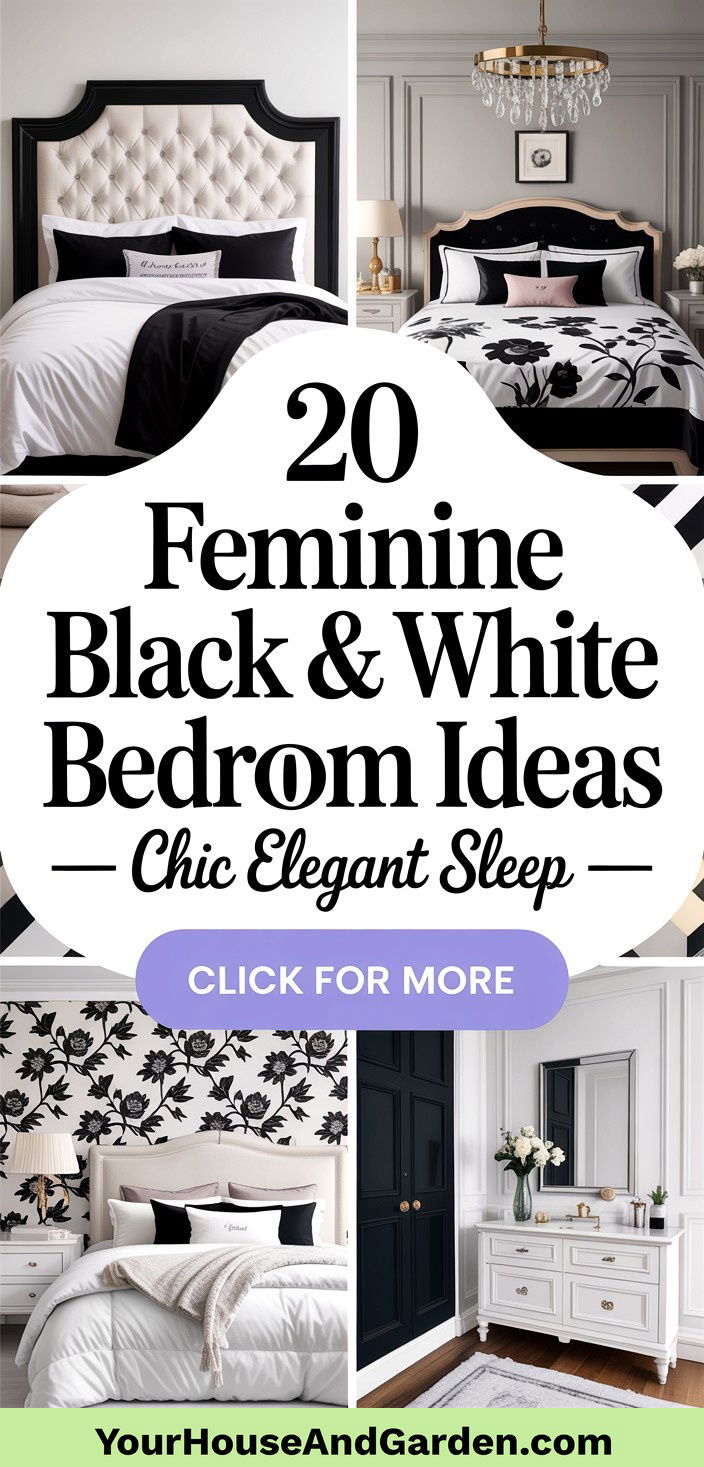 20 Feminine Black and White Bedroom Ideas Chic Elegance