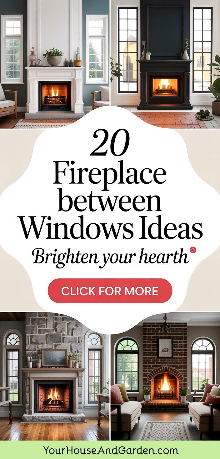 20 Fireplace Between Windows Ideas for Living Rooms - 20 Fireplace Between Windows Ideas for Living Rooms