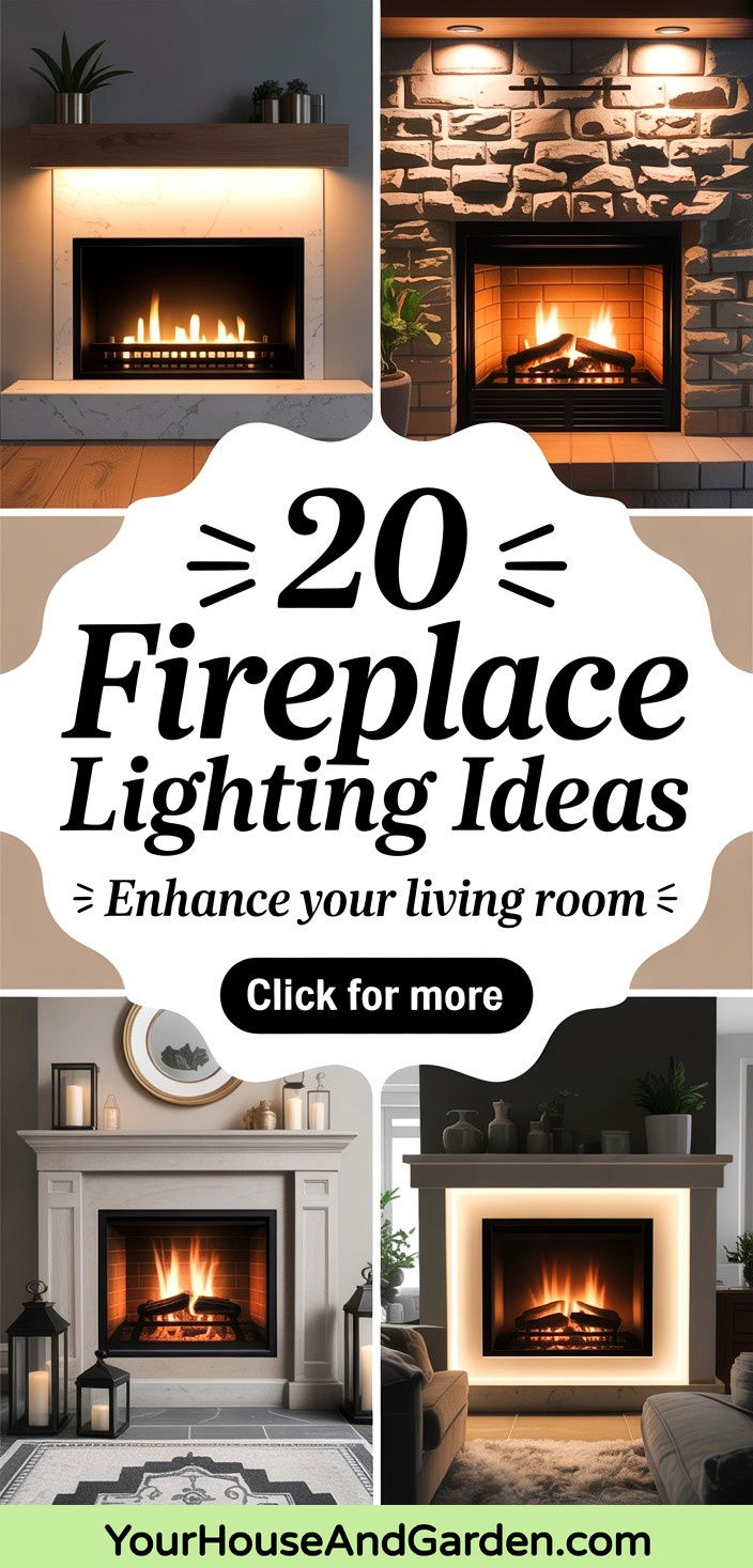 20 Fireplace Lighting Ideas to Enhance Your Living Room - 20 Fireplace Lighting Ideas to Enhance Your Living Room