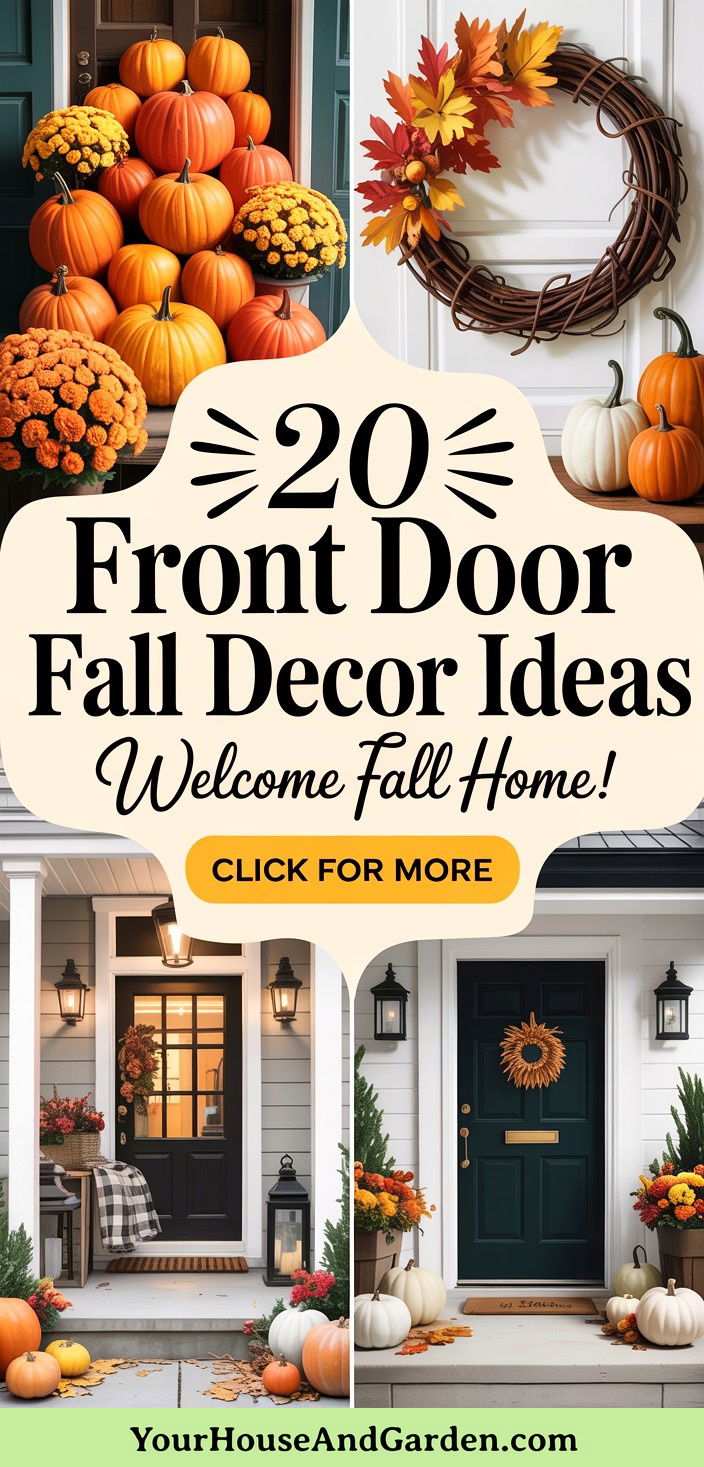 20 Front Door Fall Decor Ideas for a Warm Seasonal Welcome - 20 Front Door Fall Decor Ideas for a Warm Seasonal Welcome