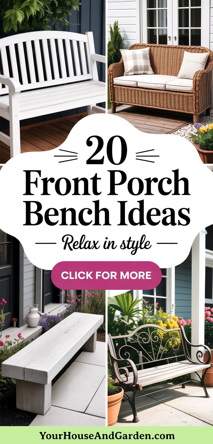 20 Front Porch Bench Ideas for Stylish Outdoor Relaxation - 20 Front Porch Bench Ideas for Stylish Outdoor Relaxation