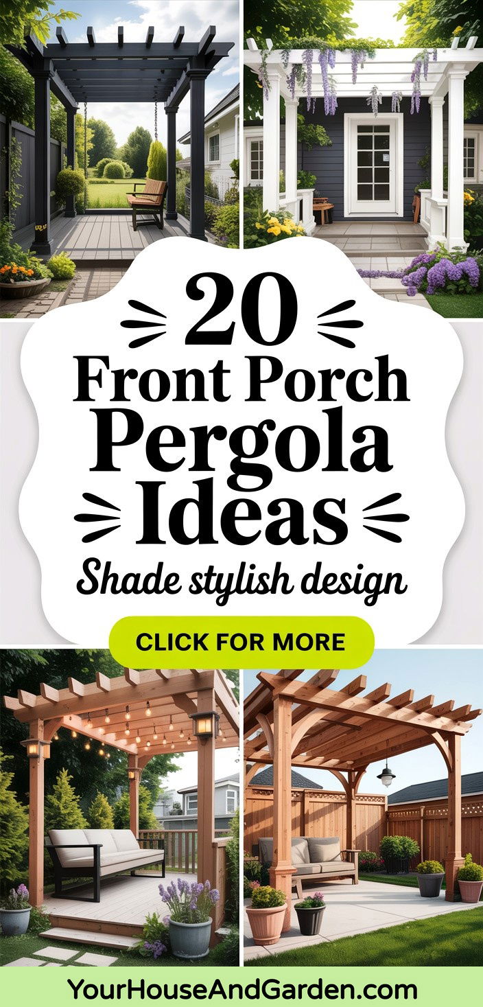 20 Front Porch Pergola Ideas for Shade and Stylish Design - 20 Front Porch Pergola Ideas for Shade and Stylish Design