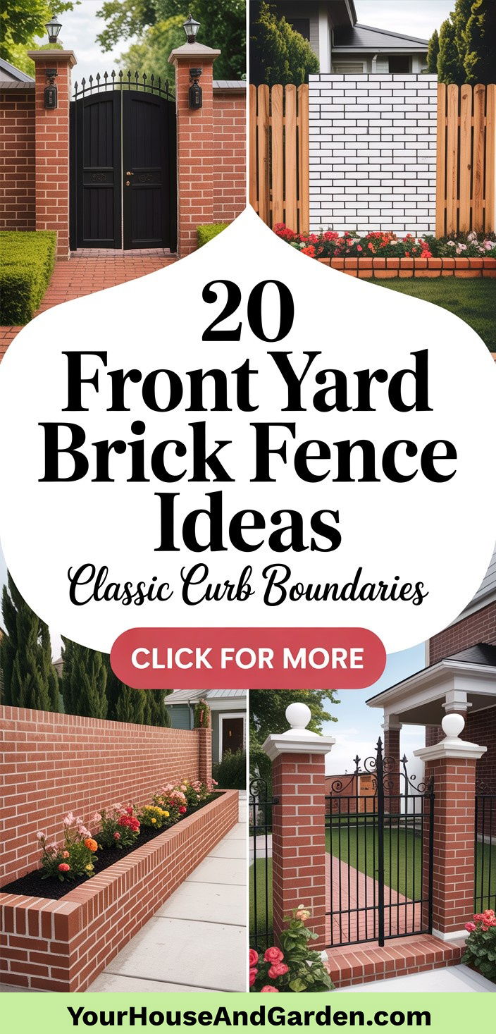 20 Front Yard Brick Fence Ideas Classic Boundaries