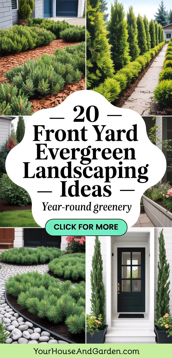 20 Front Yard Evergreen Landscaping Ideas for Year-Round Appeal - 20 Front Yard Evergreen Landscaping Ideas for Year-Round Appeal