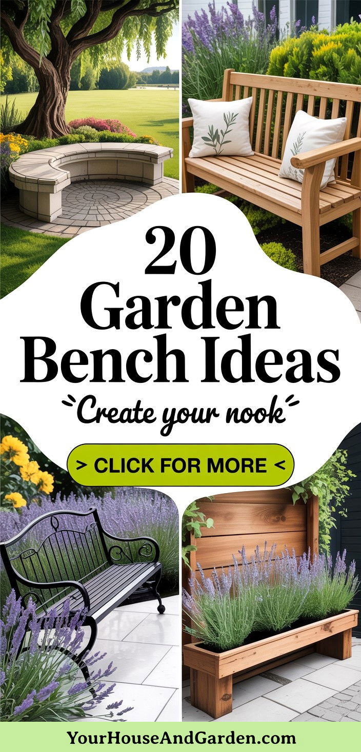 20 Garden Bench Ideas to Create a Cozy Outdoor Nook - 20 Garden Bench Ideas to Create a Cozy Outdoor Nook
