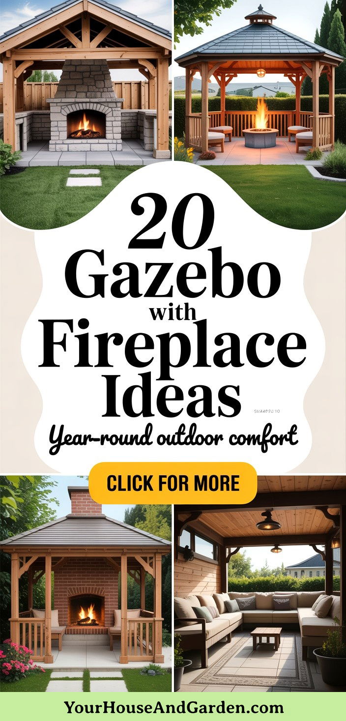 20 Gazebo With Fireplace Ideas for Year-Round Comfort - 20 Gazebo With Fireplace Ideas for Year-Round Comfort