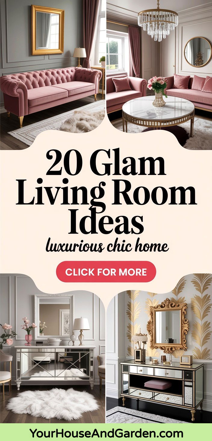 20 Glam Living Room Ideas for a Luxurious and Chic Home Space - 20 Glam Living Room Ideas for a Luxurious and Chic Home Space