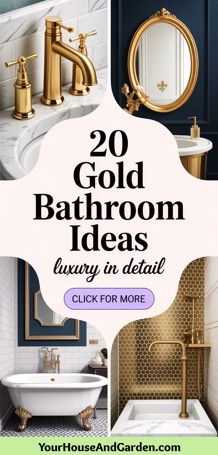 20 Gold Bathroom Ideas Luxe Fixtures and Elegant Accent Details