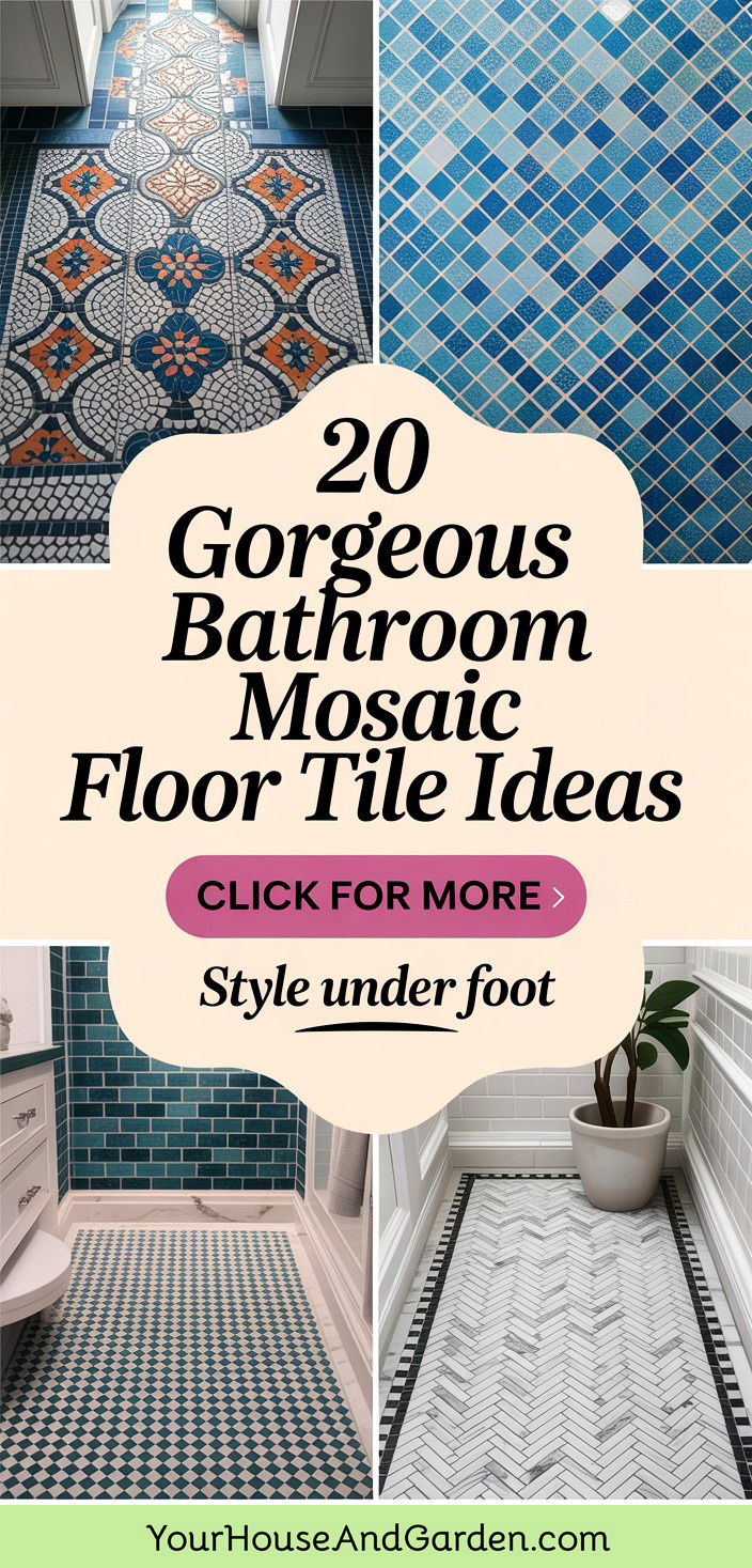 20 Gorgeous Bathroom Mosaic Floor Tile Ideas for Style - 20 Gorgeous Bathroom Mosaic Floor Tile Ideas for Style