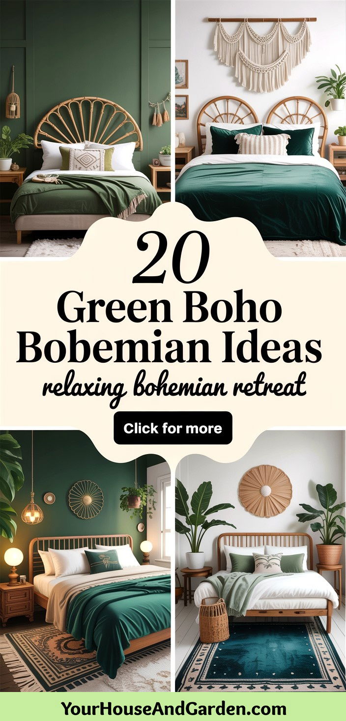 20 Green Boho Bedroom Ideas for a Relaxing Bohemian Retreat - 20 Green Boho Bedroom Ideas for a Relaxing Bohemian Retreat
