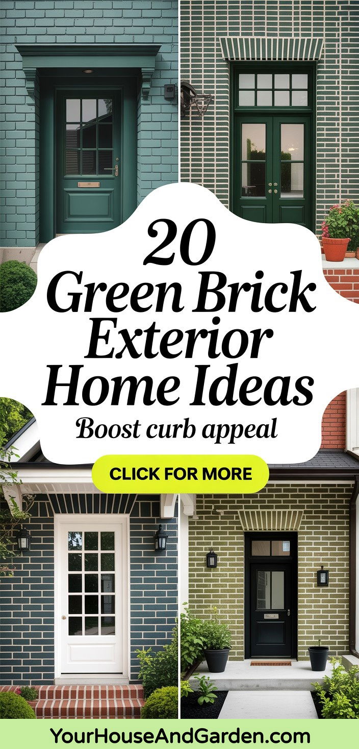 20 Green Brick Exterior Home Ideas for Curb Appeal - 20 Green Brick Exterior Home Ideas for Curb Appeal