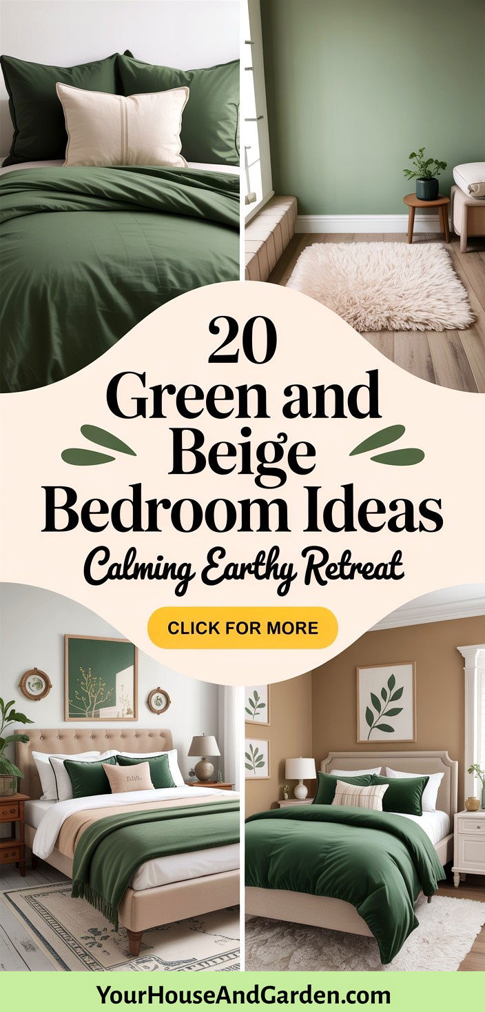 20 Green and Beige Bedroom Ideas for a Calming Earthy Retreat - 20 Green and Beige Bedroom Ideas for a Calming Earthy Retreat