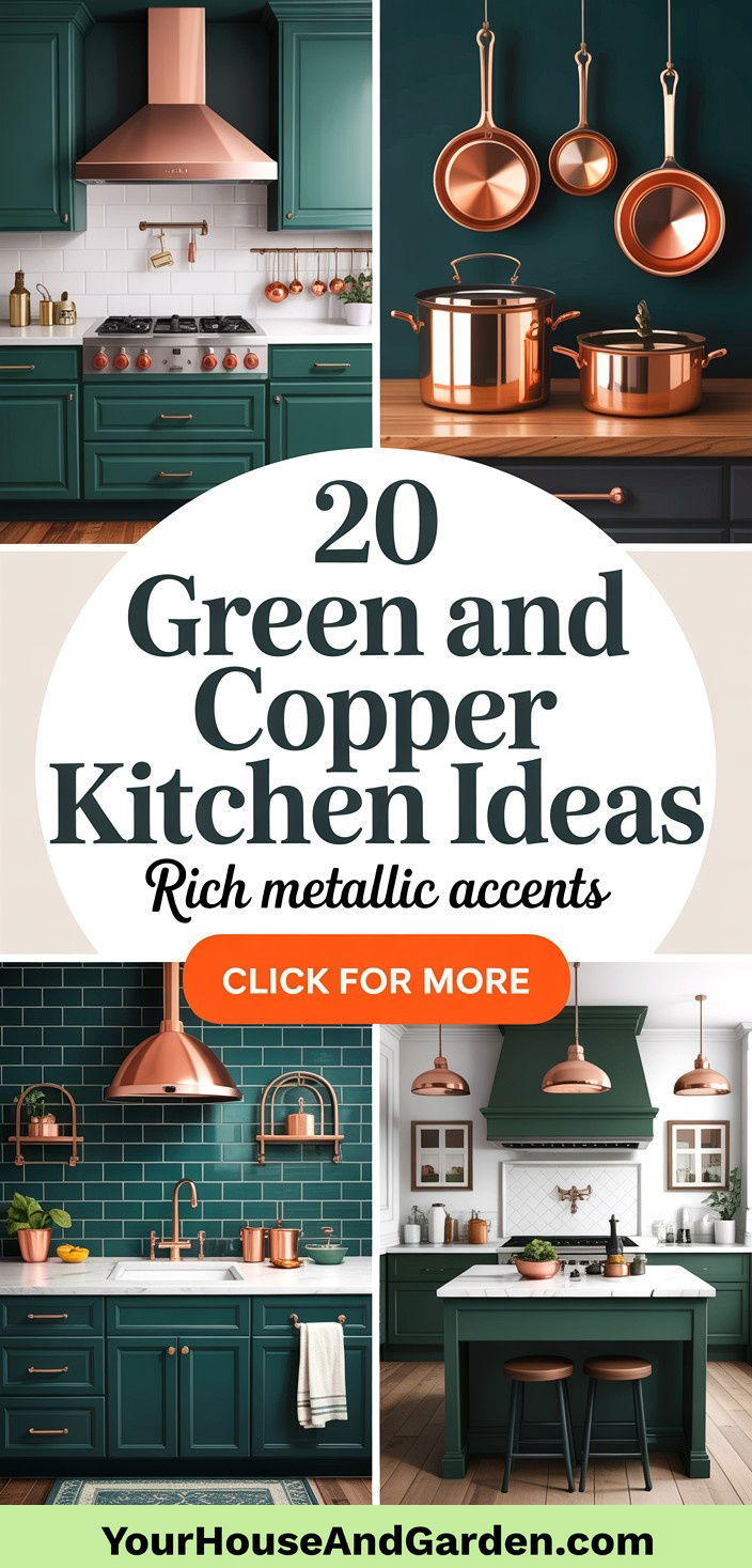 20 Green and Copper Kitchen Ideas Rich Metallic Accents