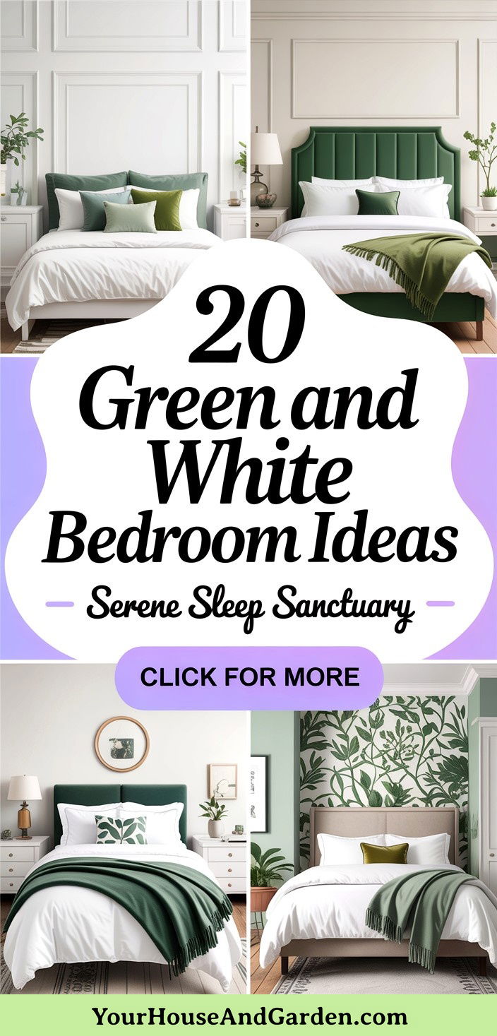 20 Green and White Bedroom Ideas for a Serene Sleep Sanctuary - 20 Green and White Bedroom Ideas for a Serene Sleep Sanctuary