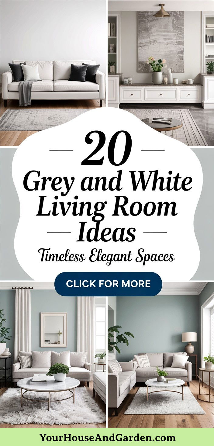 20 Grey and White Living Room Ideas Classic and Modern