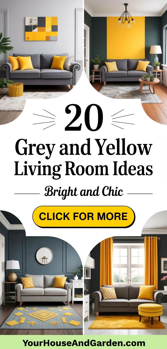 20 Grey and Yellow Living Room Ideas Bright and Chic