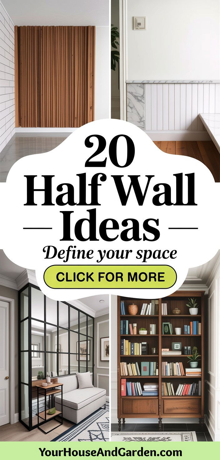 20 Half Wall Ideas to Divide Spaces with Light and Style - 20 Half Wall Ideas to Divide Spaces with Light and Style