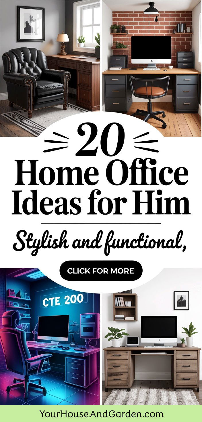20 Home Office Ideas for Him Stylish and Functional