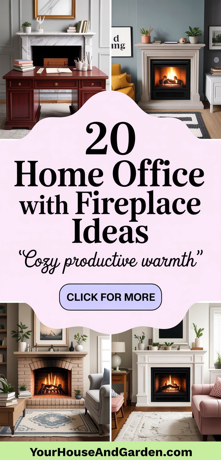 20 Home Office With Fireplace Ideas for Cozy Workspaces - 20 Home Office With Fireplace Ideas for Cozy Workspaces