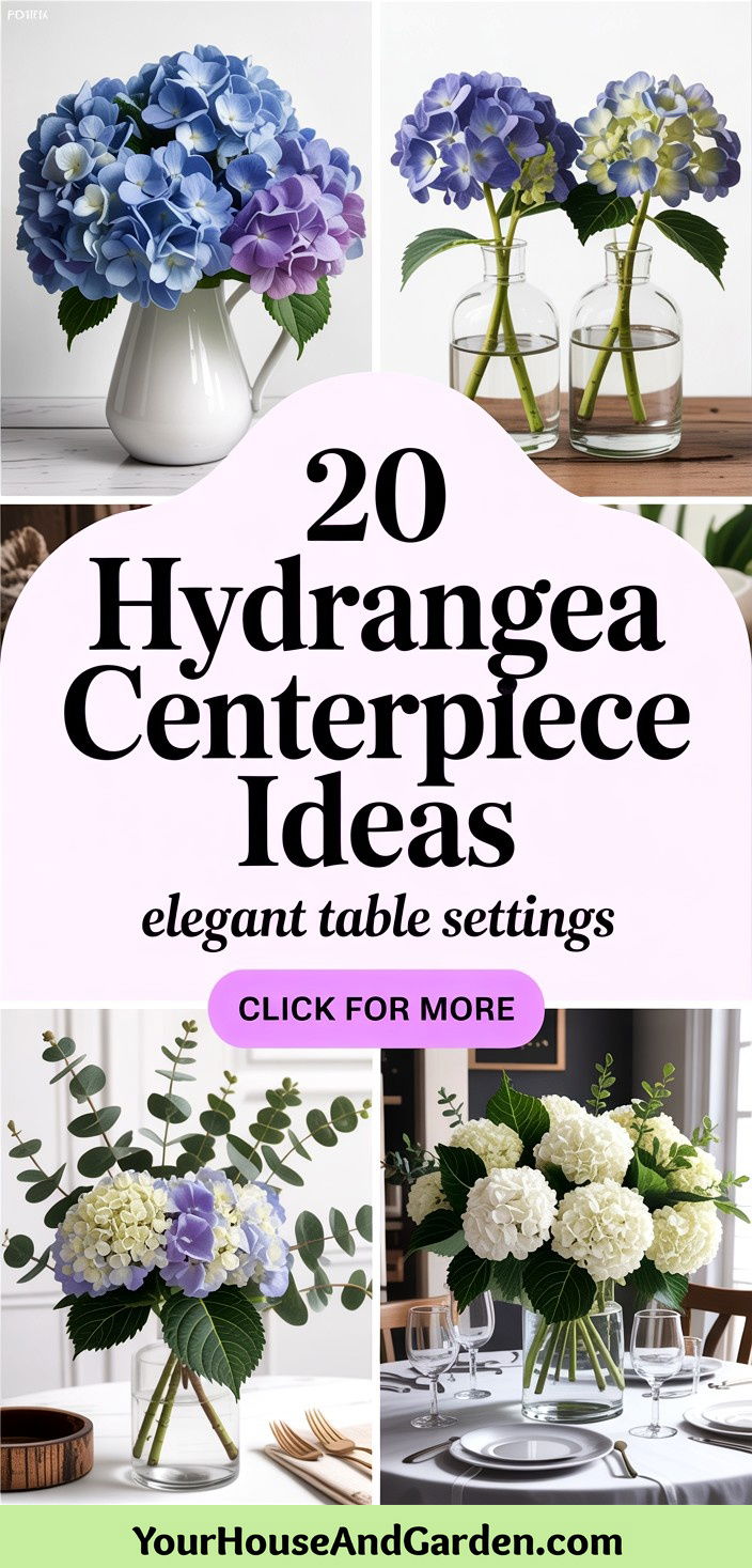 20 Hydrangea Centerpiece Ideas for Elegant Table Settings - 20 Hydrangea Centerpiece Ideas for Elegant Table Settings