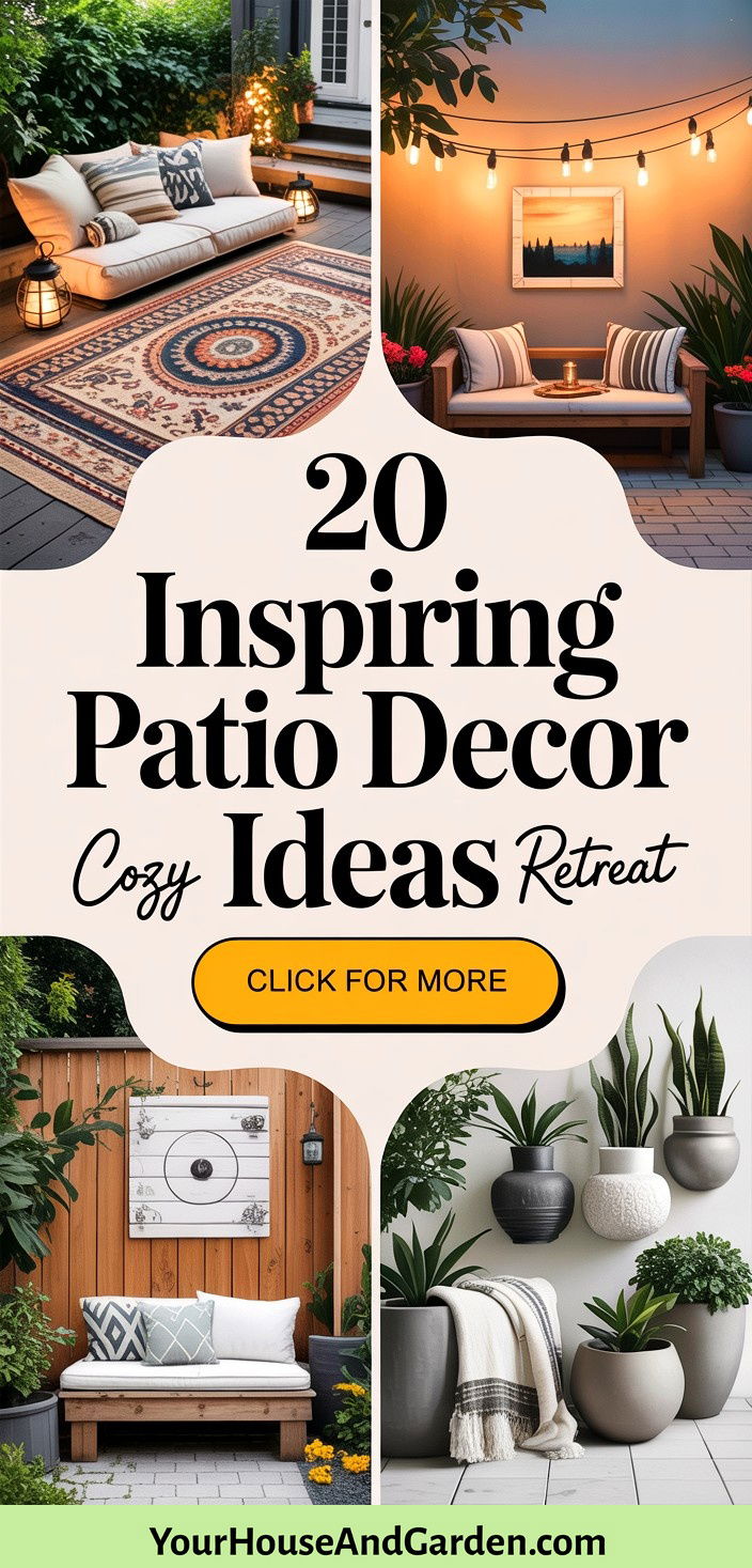 20 Inspiring Patio Decor Ideas for a Cozy Outdoor Retreat - 20 Inspiring Patio Decor Ideas for a Cozy Outdoor Retreat