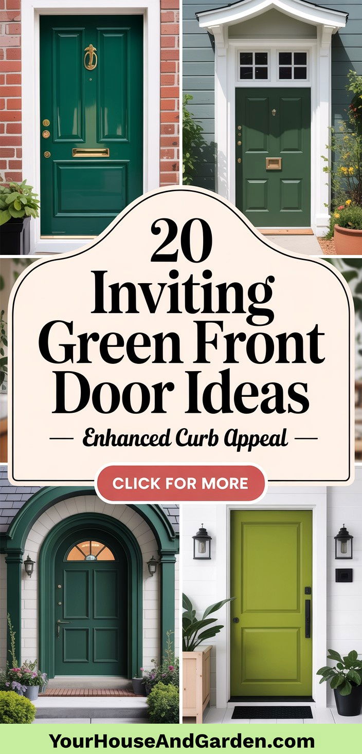 20 Inviting Green Front Door Ideas for Enhanced Curb Appeal - 20 Inviting Green Front Door Ideas for Enhanced Curb Appeal