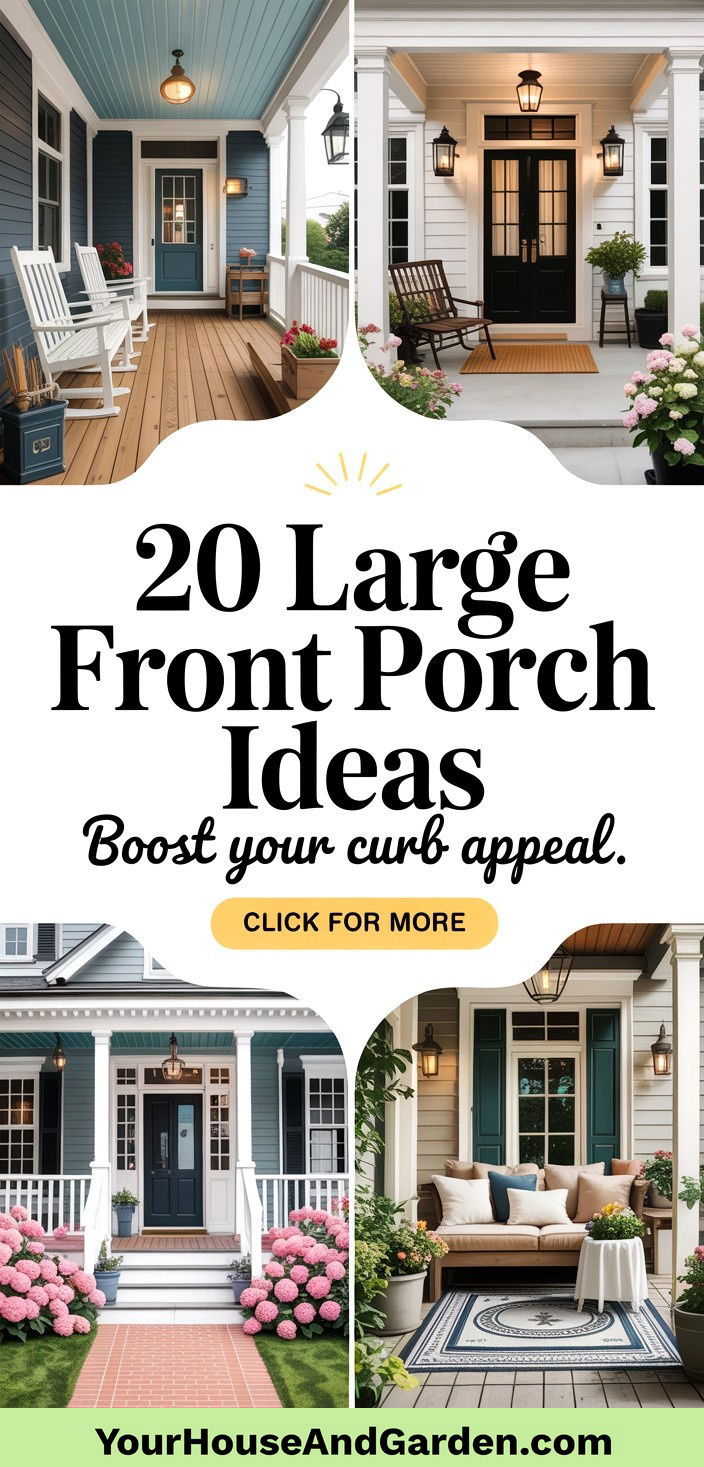 20 Inviting Large Front Porch Ideas for Curb Appeal - 20 Inviting Large Front Porch Ideas for Curb Appeal