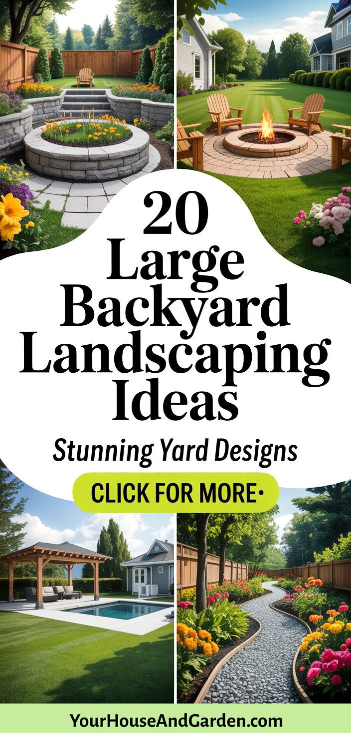 20 Large Backyard Landscaping Ideas for Stunning Yards - 20 Large Backyard Landscaping Ideas for Stunning Yards