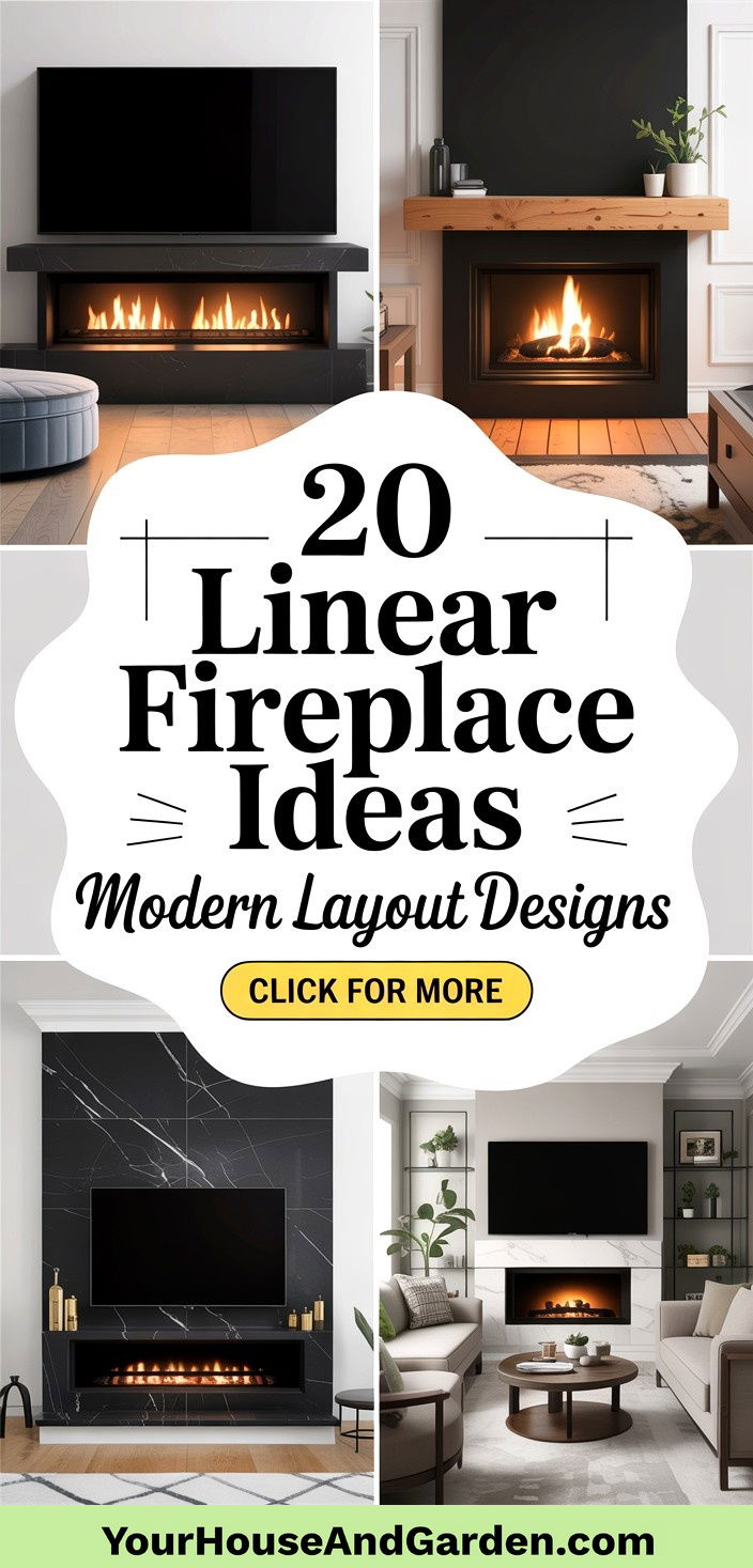 20 Linear Fireplace Ideas With TV Above for Modern Layouts - 20 Linear Fireplace Ideas With TV Above for Modern Layouts