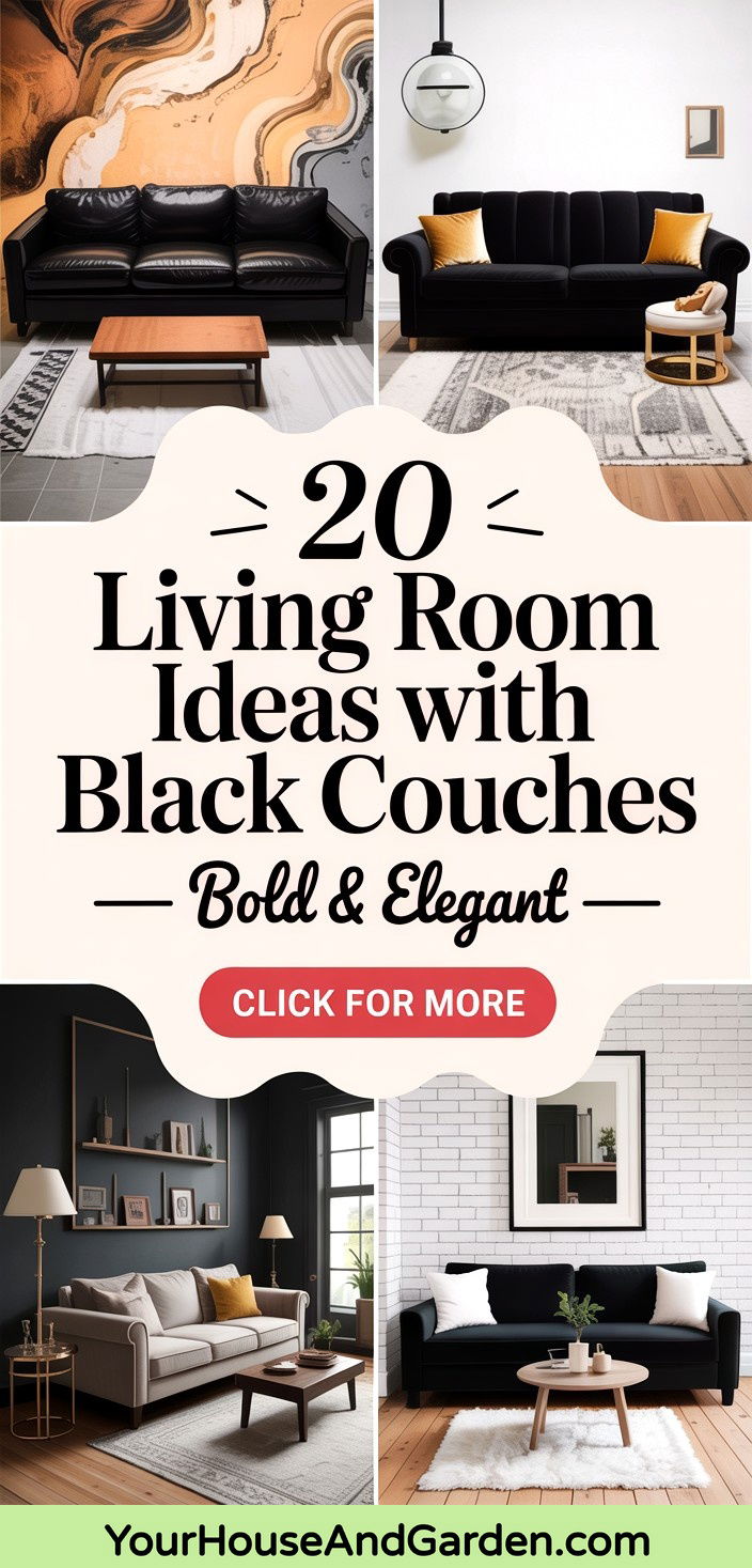 20 Living Room Ideas With Black Couches Decor Guide