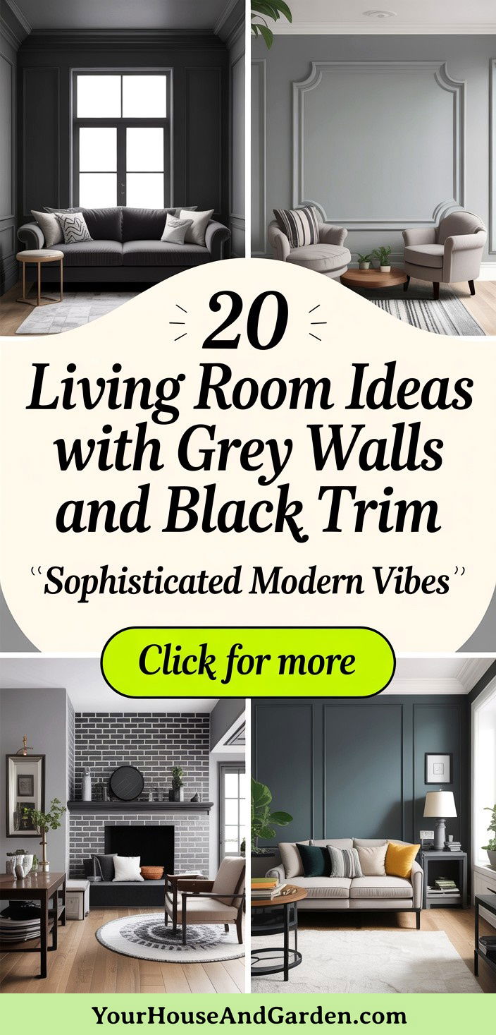 20 Living Room Ideas with Grey Walls and Black Trim - 20 Living Room Ideas with Grey Walls and Black Trim