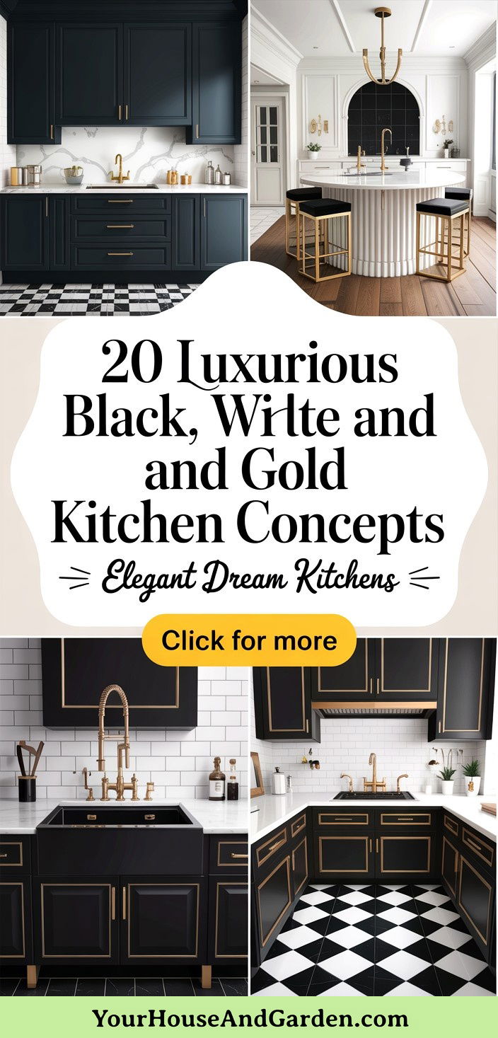 20 Luxurious Black White and Gold Kitchen Design Concepts - 20 Luxurious Black, White and Gold Kitchen Design Concepts