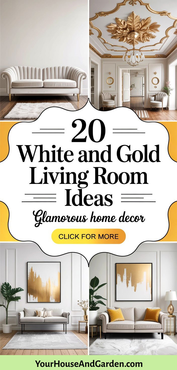 20 Luxurious White and Gold Living Room Ideas for Glamorous Decor - 20 Luxurious White and Gold Living Room Ideas for Glamorous Decor
