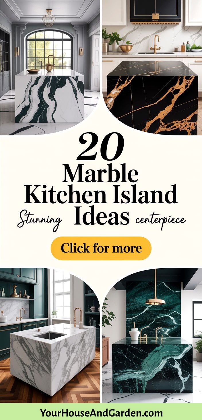 20 Marble Kitchen Island Ideas Stunning Centerpiece