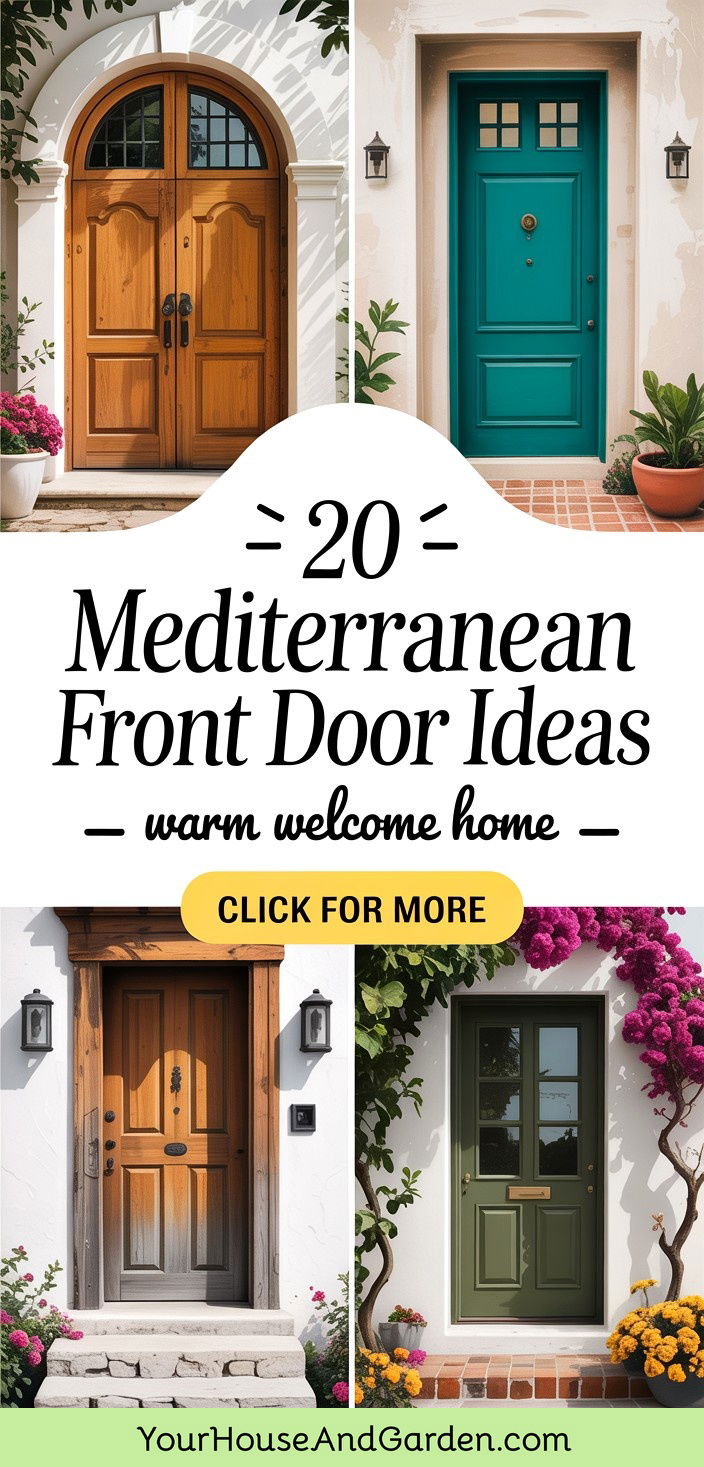 20 Mediterranean Front Door Ideas for a Welcoming Entrance - 20 Mediterranean Front Door Ideas for a Welcoming Entrance
