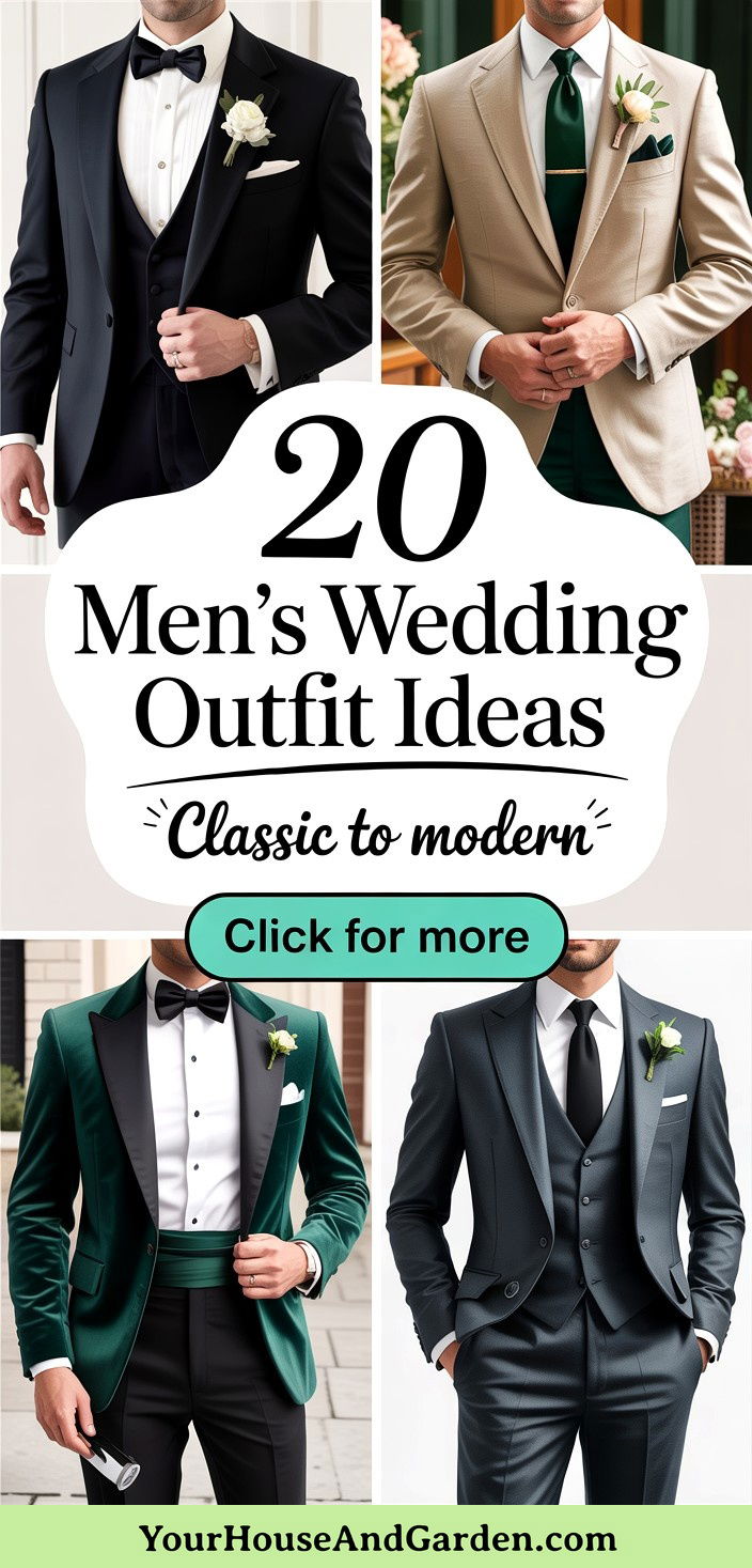 20 Mens Wedding Outfit Ideas Classic to Modern Style Inspirations