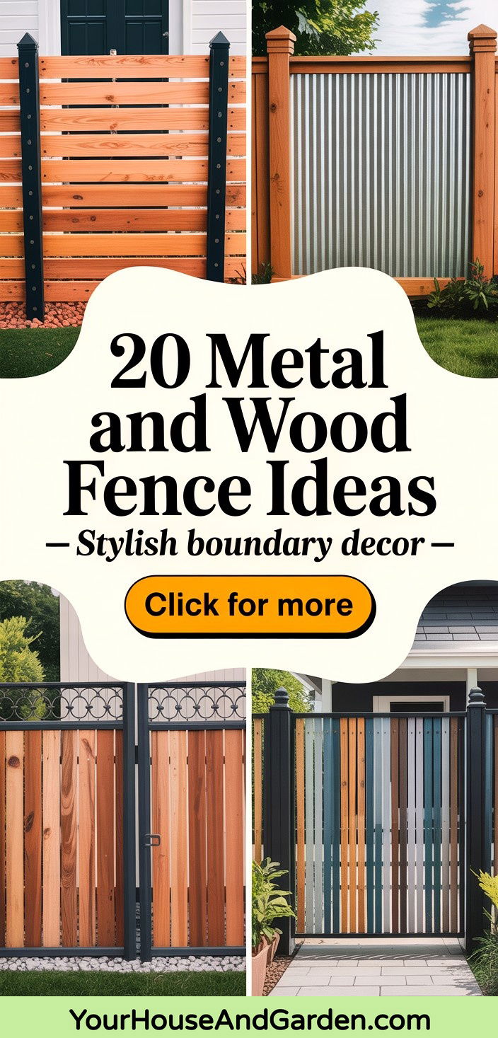 20 Metal and Wood Fence Ideas Stylish Boundary Solutions