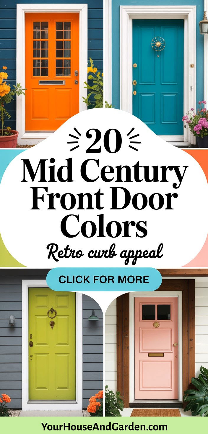 20 Mid Century Front Door Colors Retro Curb Appeal