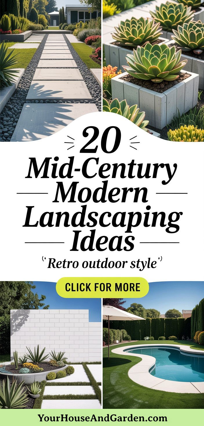 20 Mid-century Modern Landscaping Ideas Retro Outdoor Style
