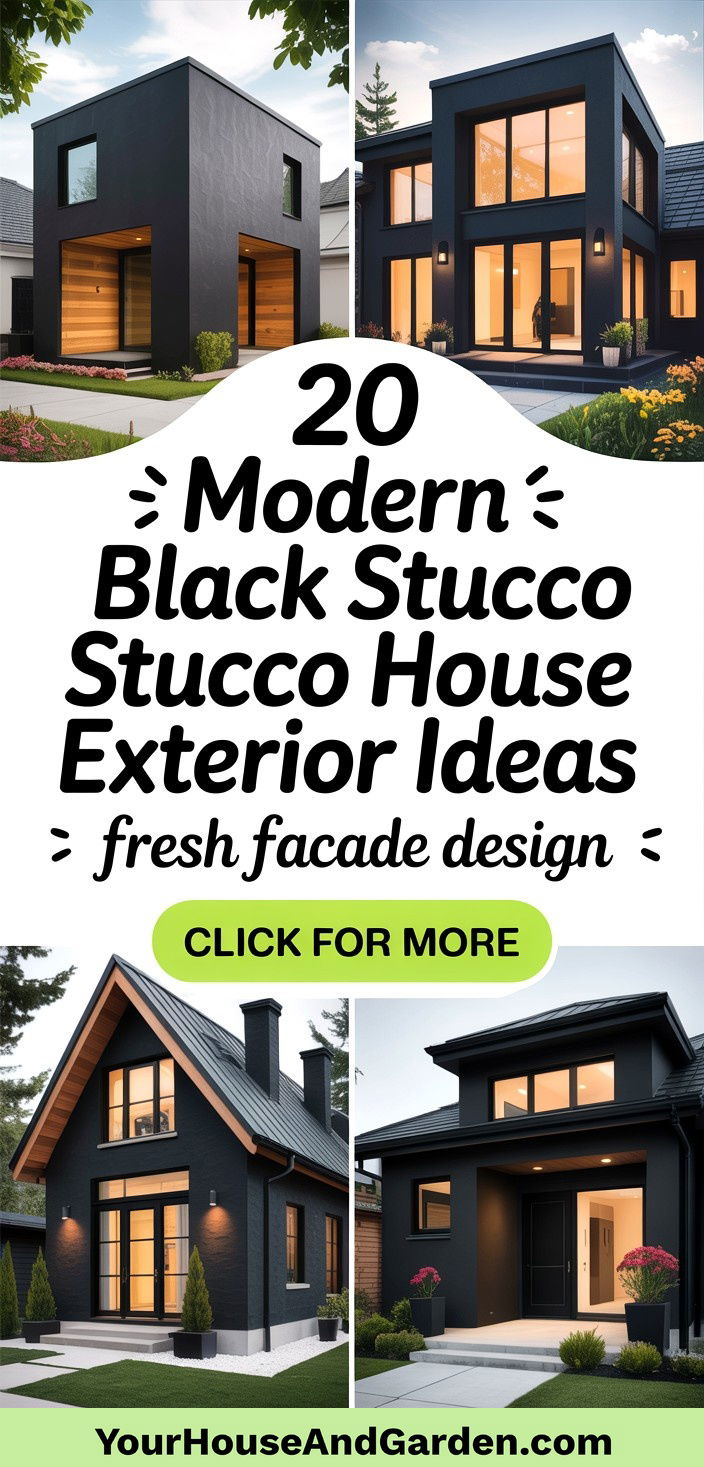 20 Modern Black Stucco House Exterior Design Inspirations - 20 Modern Black Stucco House Exterior Design Inspirations